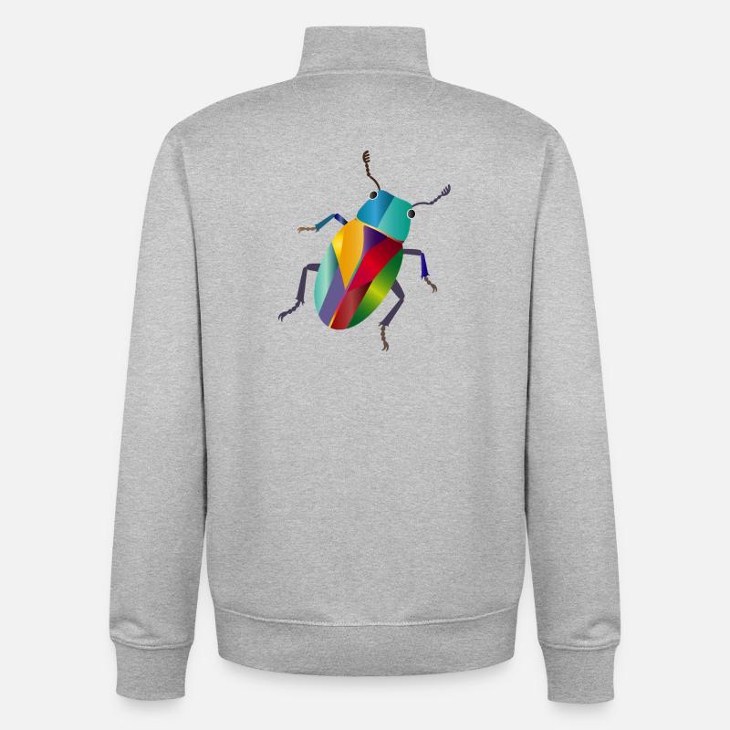 Bunter Juwelkäfer Regenbogen Stil - Unisex Organic Zip Sweatshirt by Stanley/Stella - heather grey