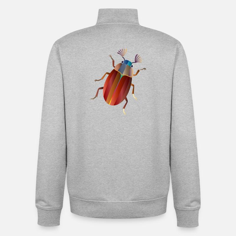 Bunter Maikäfer Retro Stil - Unisex Organic Zip Sweatshirt von Stanley/Stella - Grau meliert
