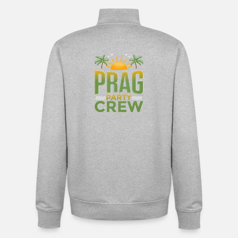 Prag Party Crew - Unisex Organic Zip Sweatshirt von Stanley/Stella - Grau meliert