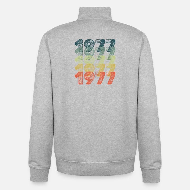 Année 1977 - Sweat zippé unisexe en coton bio Stanley/Stella - gris chiné