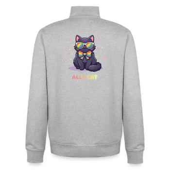 Pride-Monat LGBTQ – Ally Cat - Unisex Organic Zip Sweatshirt von Stanley/Stella - Grau meliert - Hinten - AI Model Male 185 light (185cm)