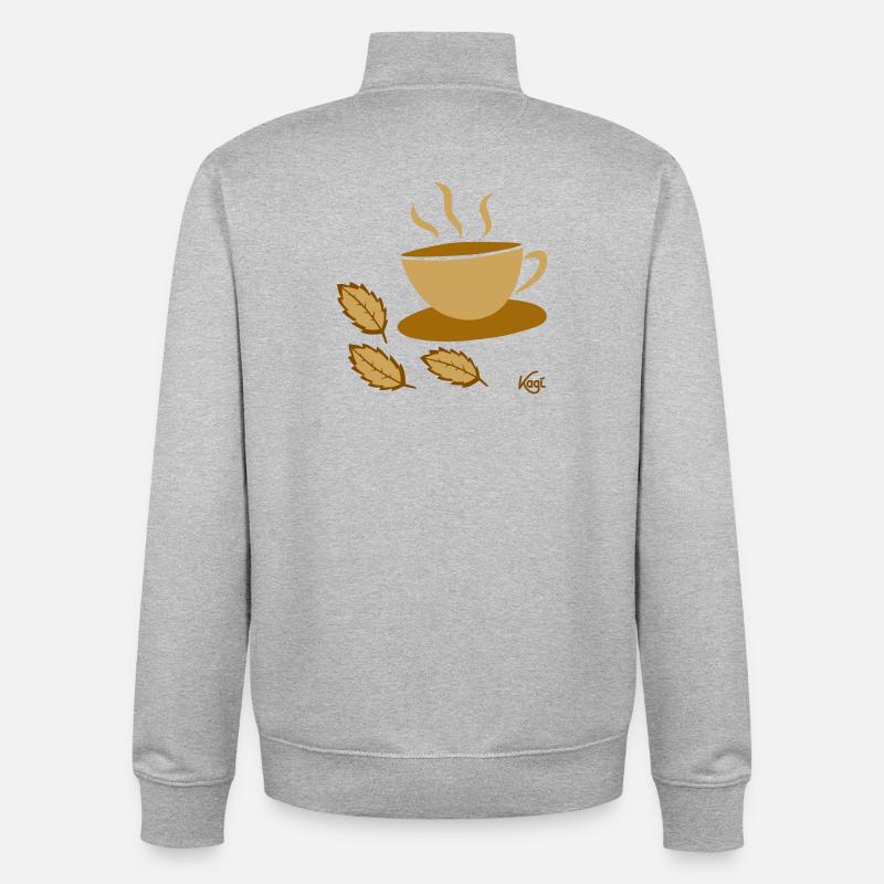 Tasse de thé2 - Sweat zippé unisexe en coton bio Stanley/Stella - gris chiné
