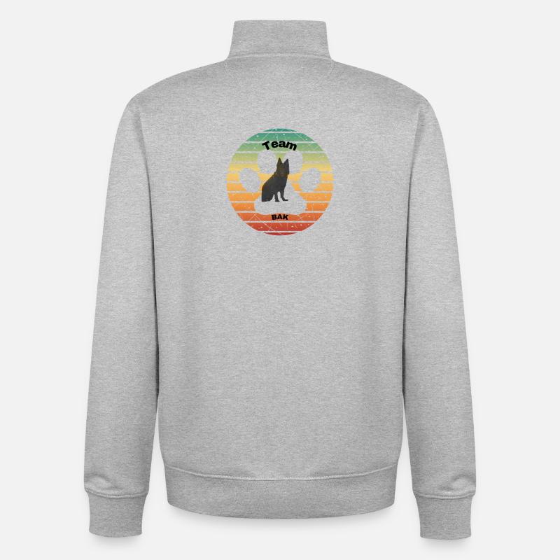 Team Bak - Unisex Organic Zip Sweatshirt by Stanley/Stella - heather grey
