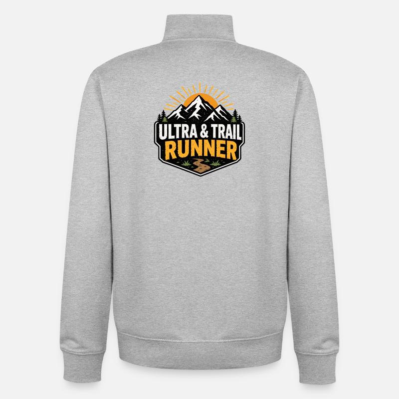 Ultra et trail runner - Sweat zippé unisexe en coton bio Stanley/Stella - gris chiné