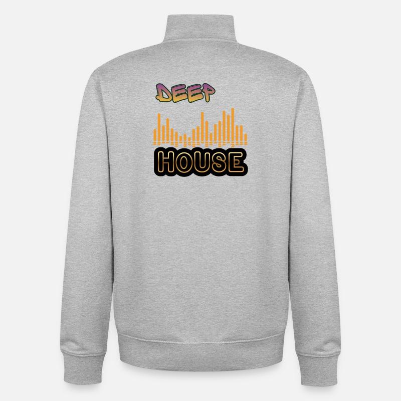 Deep House. - Unisex Organic Zip Sweatshirt von Stanley/Stella - Grau meliert