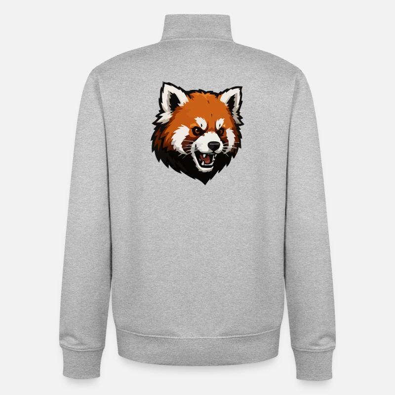 Renard agressif - Sweat zippé unisexe en coton bio Stanley/Stella - gris chiné