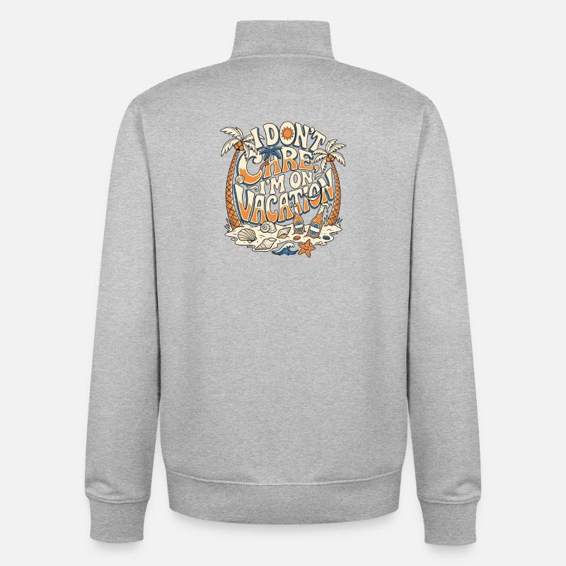 On Vacation - Unisex Organic Zip Sweatshirt by Stanley/Stella - heather grey