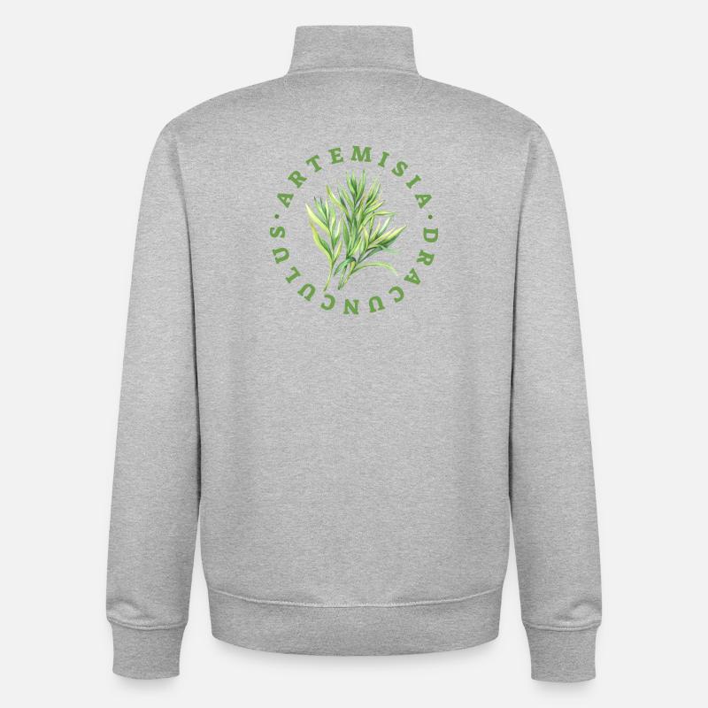 Artemisia Dracunculus Blattemblem - Unisex Organic Zip Sweatshirt von Stanley/Stella - Grau meliert