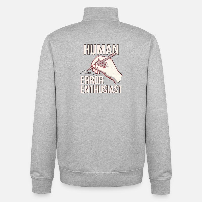 Human Error - Unisex Organic Zip Sweatshirt by Stanley/Stella - heather grey