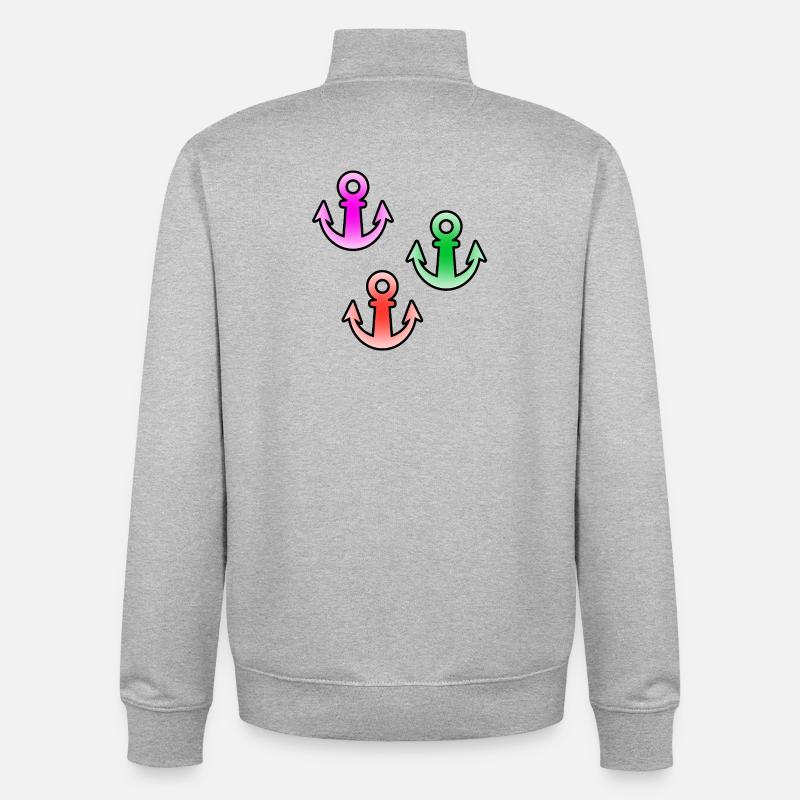 Voile - Sweat zippé unisexe en coton bio Stanley/Stella - gris chiné