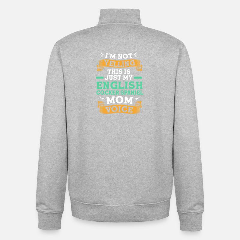 Cocker Spaniel Mama Hundemama - Unisex Organic Zip Sweatshirt von Stanley/Stella - Grau meliert