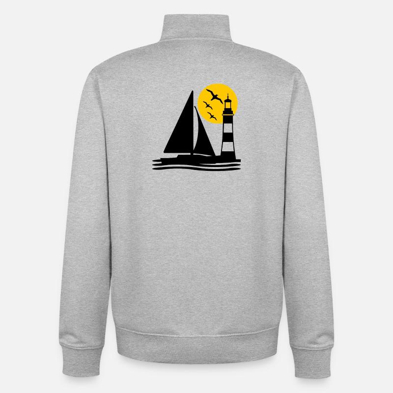 Segeln - Unisex Organic Zip Sweatshirt von Stanley/Stella - Grau meliert