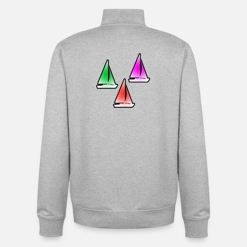 Voile - Sweat zippé unisexe en coton bio Stanley/Stella - gris chiné