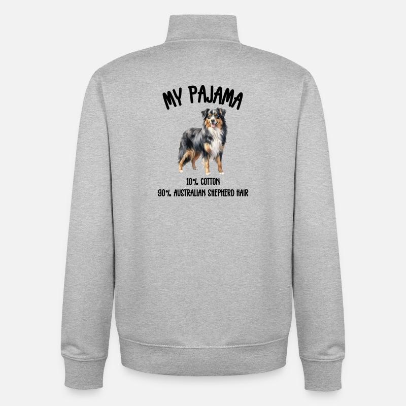 Pyjama du berger australien - Sweat zippé unisexe en coton bio Stanley/Stella - gris chiné