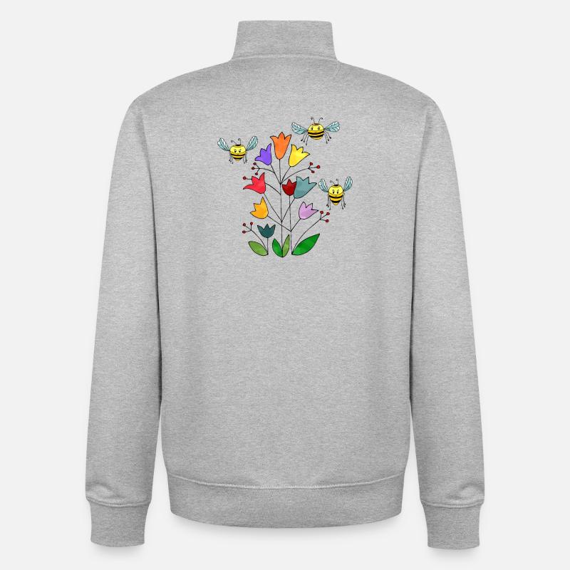 Insectes - Sweat zippé unisexe en coton bio Stanley/Stella - gris chiné