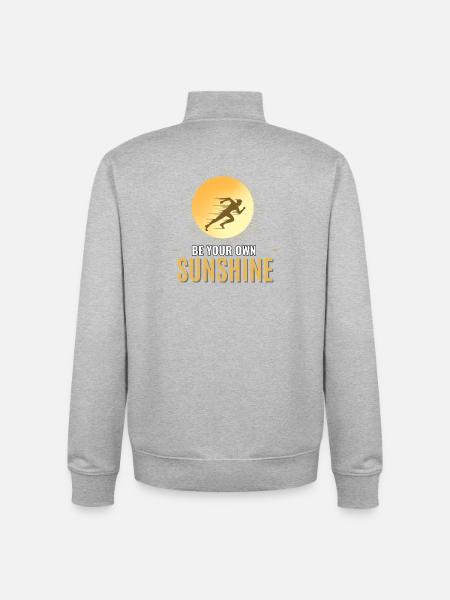 Be Your Own Sunshine Running Motivation - Unisex Organic Zip Sweatshirt by Stanley/Stella - heather grey