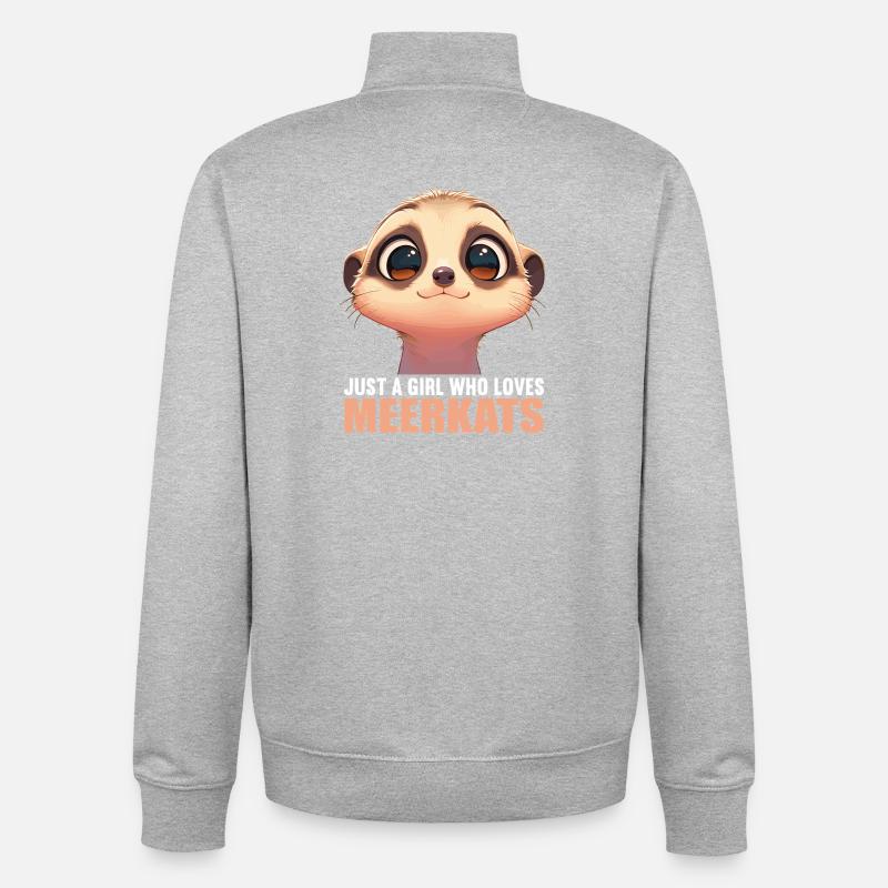 Suricate Erdmännchen - Sweat zippé unisexe en coton bio Stanley/Stella - gris chiné