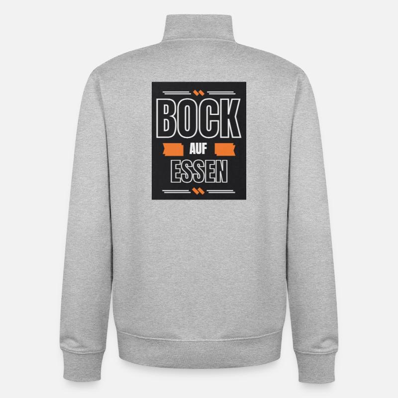 Bock auf Essen - Unisex Organic Zip Sweatshirt von Stanley/Stella - Grau meliert