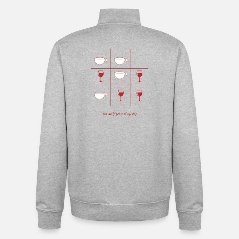 Kaffee oder Wein englisch - Unisex Organic Zip Sweatshirt von Stanley/Stella - Grau meliert