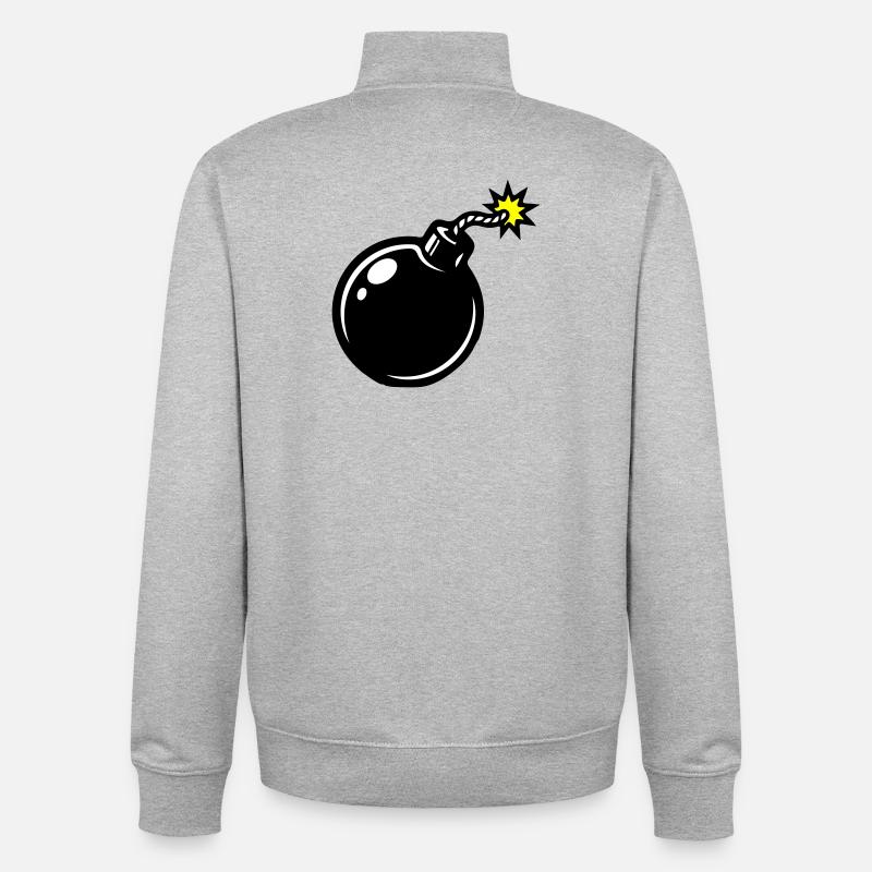 Bomb Comic - Unisex Organic Zip Sweatshirt by Stanley/Stella - heather grey