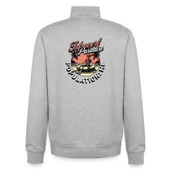 Introvert Paradise - Unisex Organic Zip Sweatshirt von Stanley/Stella - Grau meliert - Hinten - AI Model Male 185 light (185cm)