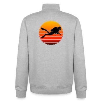 Gift idea for the diving fan with scuba diving - Unisex Organic Zip Sweatshirt by Stanley/Stella - heather grey - Back - AI Model Male 185 light (185cm)