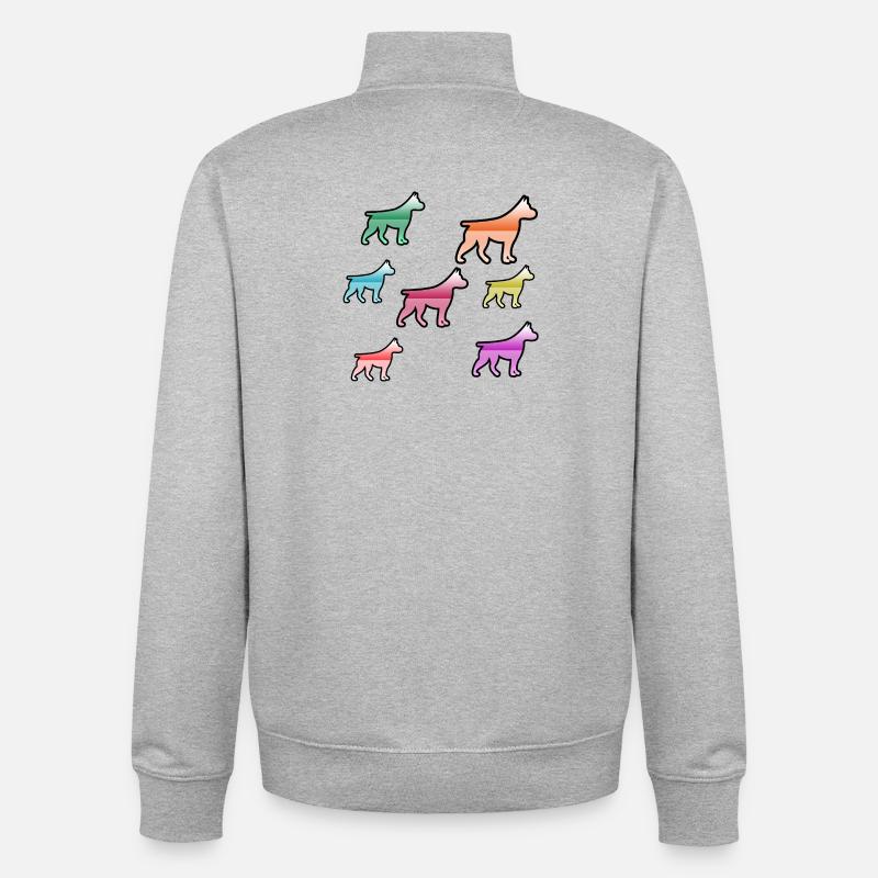 Hunde - Unisex Organic Zip Sweatshirt von Stanley/Stella - Grau meliert