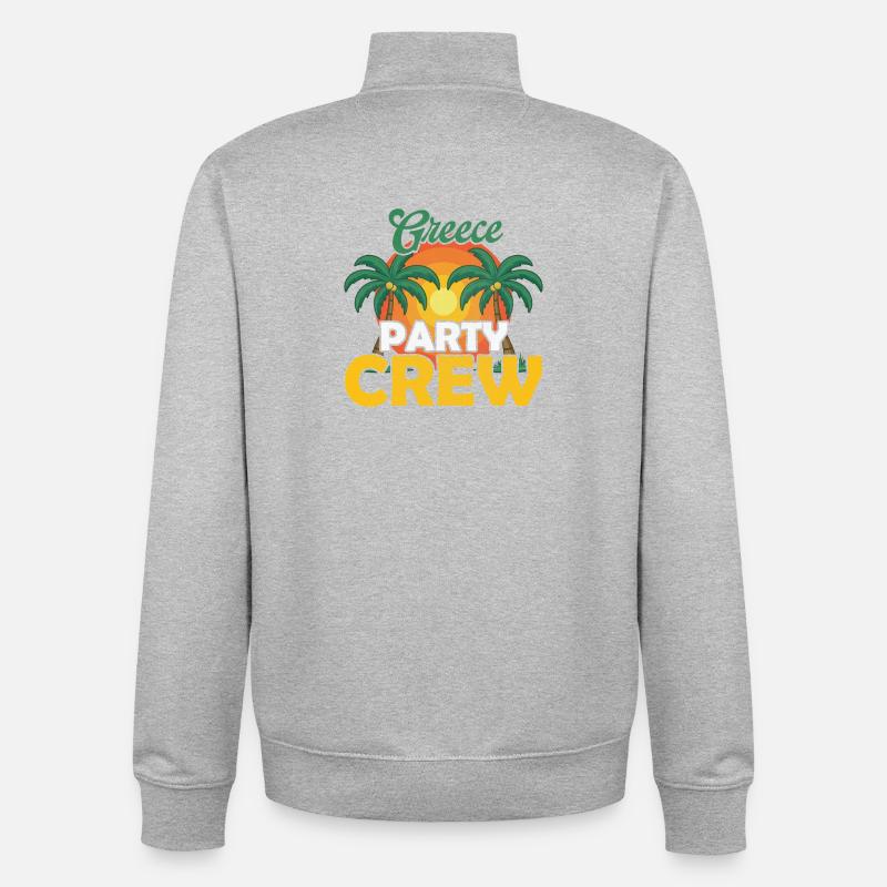 Équipe du parti grec - Sweat zippé unisexe en coton bio Stanley/Stella - gris chiné