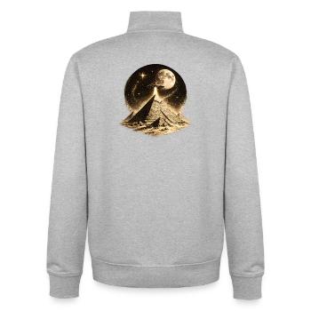 Pyramiden-UFO-Mysterium - Unisex Organic Zip Sweatshirt von Stanley/Stella - Grau meliert - Hinten - AI Model Male 185 light (185cm)