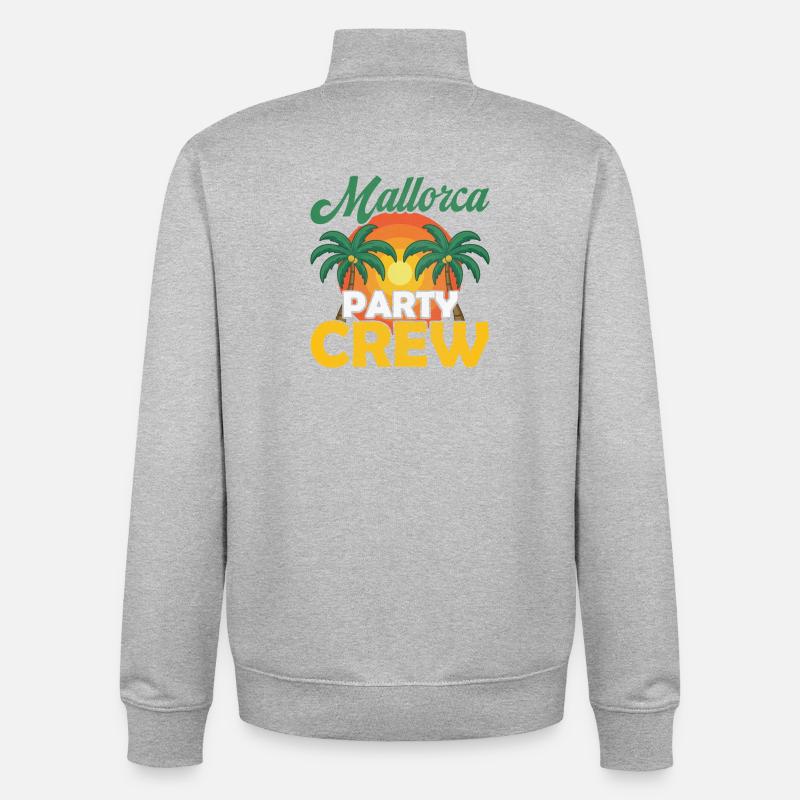 Mallorca Party Crew - Sweat zippé unisexe en coton bio Stanley/Stella - gris chiné