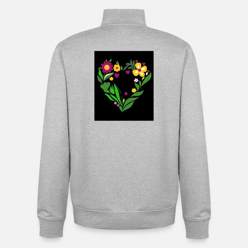 coeur - Sweat zippé unisexe en coton bio Stanley/Stella - gris chiné