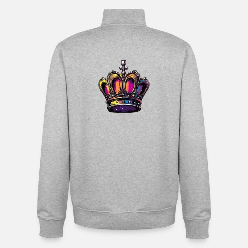 Krone - Unisex Organic Zip Sweatshirt von Stanley/Stella - Grau meliert