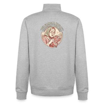 Grandma says no - Unisex Organic Zip Sweatshirt by Stanley/Stella - heather grey - Back - AI Model Male 185 light (185cm)