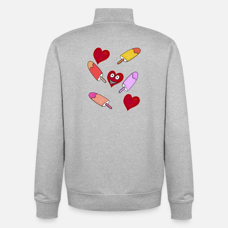Eis Eiskrem Eiscreme Kinder - Unisex Organic Zip Sweatshirt von Stanley/Stella - Grau meliert