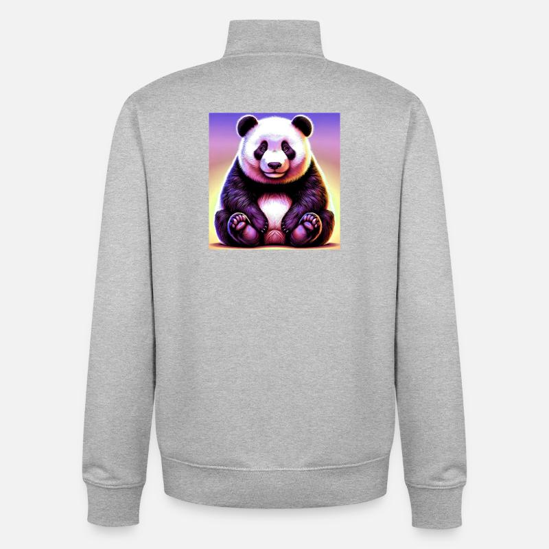 Panda - Unisex Organic Zip Sweatshirt von Stanley/Stella - Grau meliert