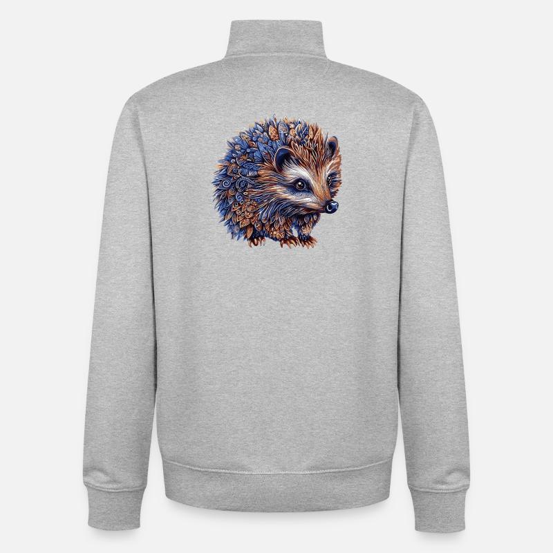 Igel Bunt - Unisex Organic Zip Sweatshirt von Stanley/Stella - Grau meliert