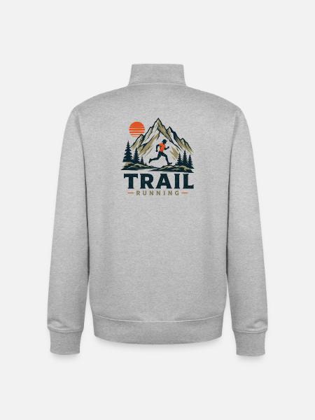 Course sur sentier - Sweat zippé unisexe en coton bio Stanley/Stella - gris chiné