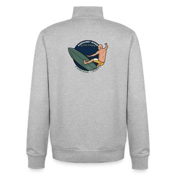 Vintage Margaret River Western Australia Surf - Unisex Organic Zip Sweatshirt by Stanley/Stella - heather grey - Back - AI Model Male 185 light (185cm)