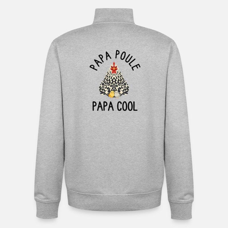 Daddy Hen Cool Daddy - Unisex Organic Zip Sweatshirt von Stanley/Stella - Grau meliert