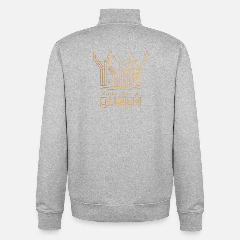 Code Like a Queen - Unisex Organic Zip Sweatshirt von Stanley/Stella - Grau meliert