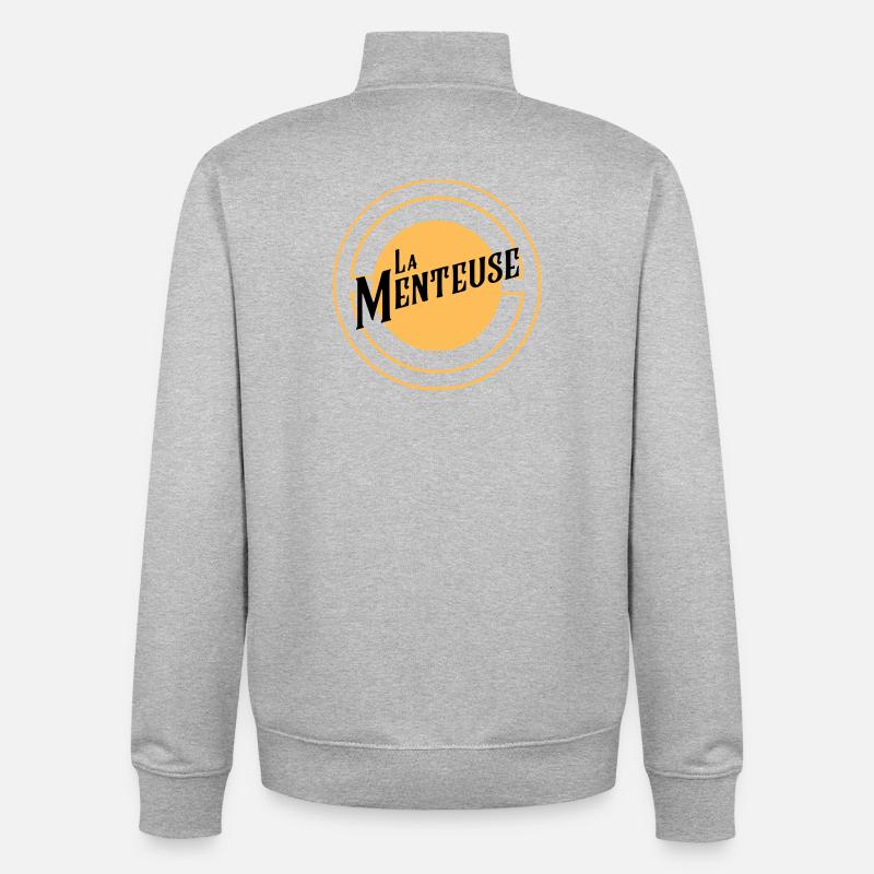 La Menteuse - Sweat zippé unisexe en coton bio Stanley/Stella - gris chiné
