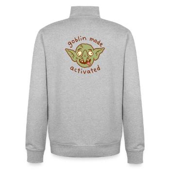 Goblin-Modus aktiviert - Unisex Organic Zip Sweatshirt von Stanley/Stella - Grau meliert - Hinten - AI Model Male 185 light (185cm)