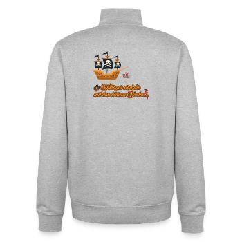 Wikinger Schiff – Piraten Skull Humor - Unisex Organic Zip Sweatshirt von Stanley/Stella - Grau meliert - Hinten - AI Model Male 185 light (185cm)