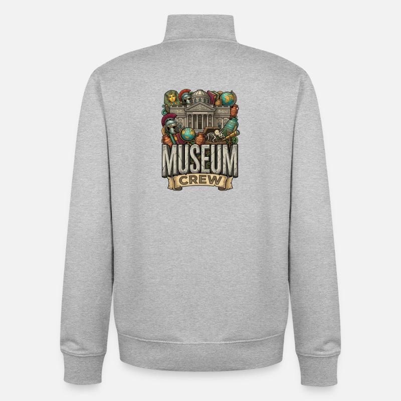 Équipe du musée - Sweat zippé unisexe en coton bio Stanley/Stella - gris chiné