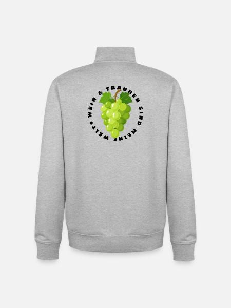 Grüne Trauben - Weintrauben - Unisex Organic Zip Sweatshirt von Stanley/Stella - Grau meliert