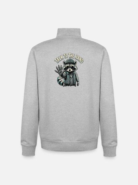 Cooler Waschbär Spruch - Unisex Organic Zip Sweatshirt von Stanley/Stella - Grau meliert