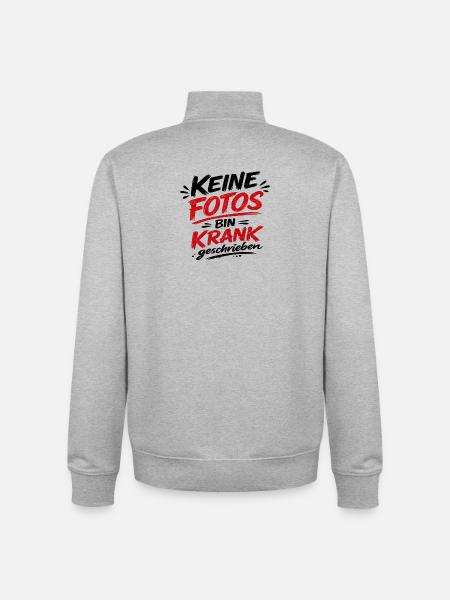 Keine Fotos Bin Krank geschrieben - Unisex Organic Zip Sweatshirt von Stanley/Stella - Grau meliert