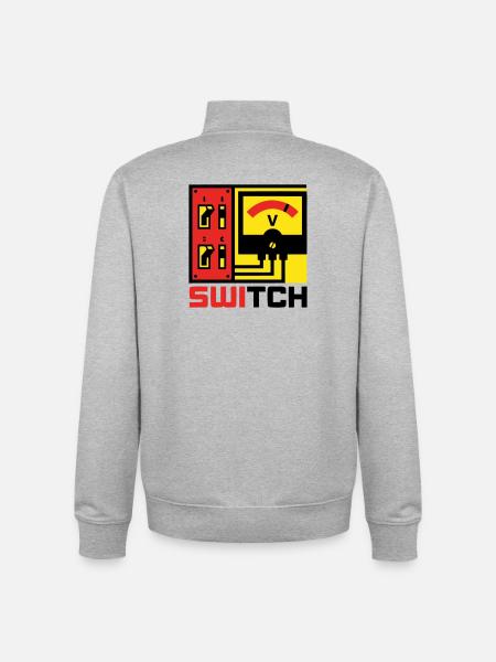 Electrical Box Switch Panel Graphic - Unisex Organic Zip Sweatshirt by Stanley/Stella - heather grey