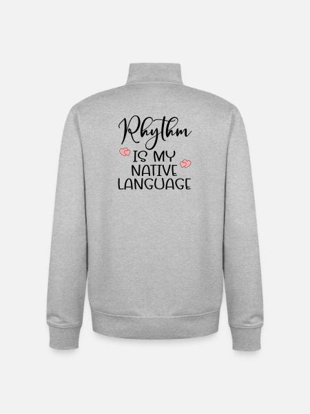Rhythm Dance Language - Unisex Organic Zip Sweatshirt by Stanley/Stella - heather grey