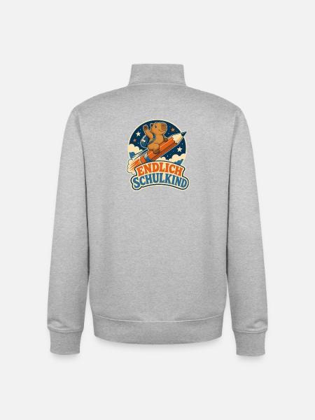 Endlich Schulkind – Capybara Einschulung - Unisex Organic Zip Sweatshirt von Stanley/Stella - Grau meliert